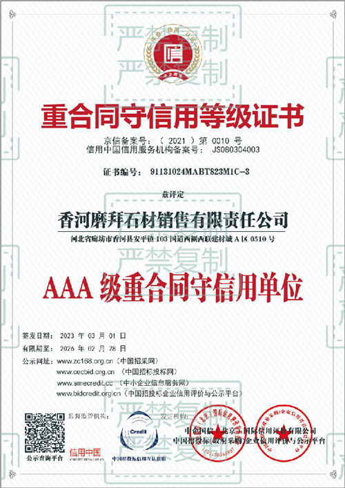 04重合同守信用等級證書
